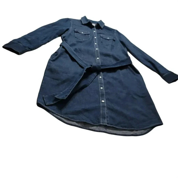 Untickit adventura size 6 Denim shirt Dress Long Sleeve Chest Pocket button UP - Picture 5 of 10
